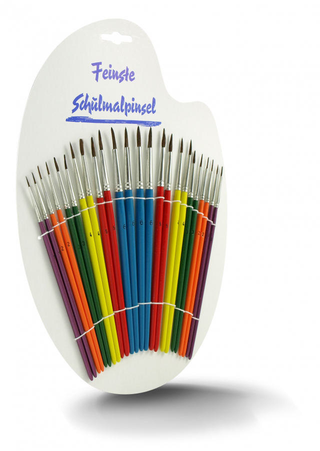 School paint brush, set