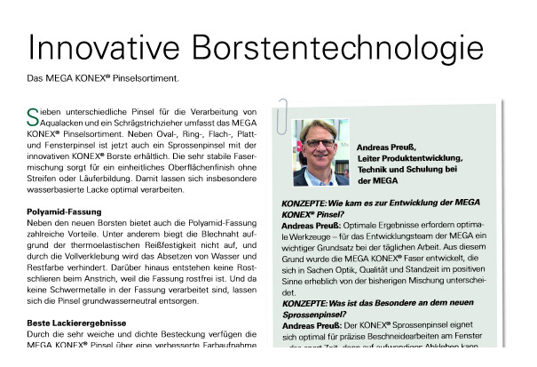 Innovative Borstentechnologie - Mega Konzepte 1/2020